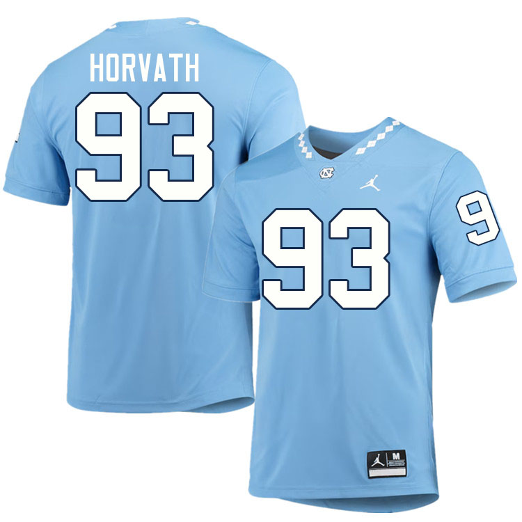 #93 Jacob Horvath North Carolina Tar Heels College Football Jersey Stitched-Carolina Blue
